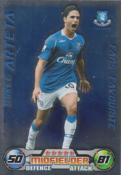 Mikel Arteta Everton 2008/09 Topps Match Attax Fans' Favourite #EX117